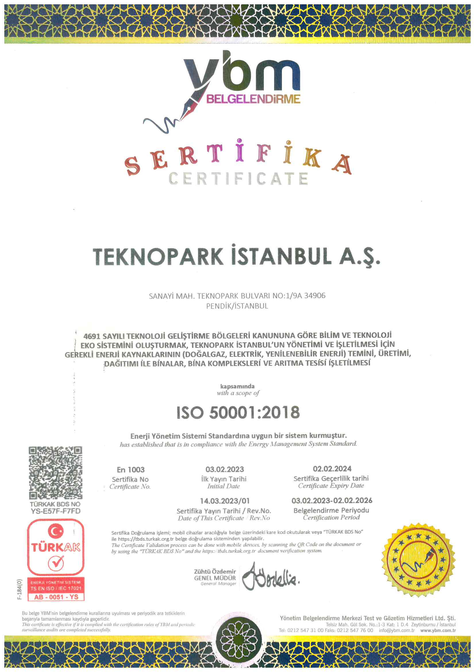ISO 50001: 2018 Enerji Yönetim Sistemi Sertifikası
